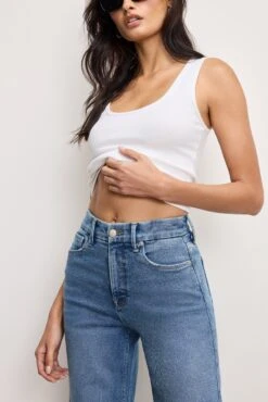 GOOD AMERICAN GOOD SKATE WIDE CROPPED JEANS | BLUE541 -GOOD AMERICAN STORE 250226 15 GSKACDVD15T B541 A 1985