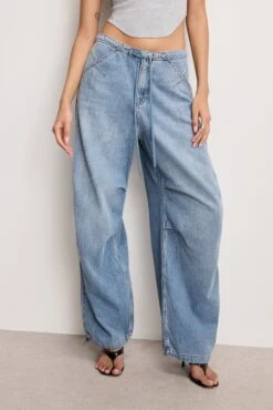 LITE LINEN DENIM PARACHUTE PANTS | INDIGO794 -GOOD AMERICAN STORE 250226 18 GFD262 I794 A 2381
