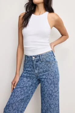 GOOD AMERICAN GOOD WAIST CROPPED PALAZZO JEANS | HIBISCUS BLOOM001 -GOOD AMERICAN STORE 250226 25 GFD462 HBP1 A 3382