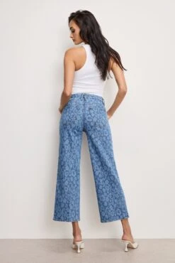 GOOD AMERICAN GOOD WAIST CROPPED PALAZZO JEANS | HIBISCUS BLOOM001 -GOOD AMERICAN STORE 250226 25 GFD462 HBP1 A 3444