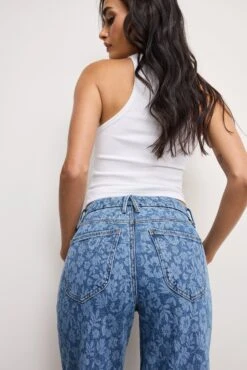 GOOD AMERICAN GOOD WAIST CROPPED PALAZZO JEANS | HIBISCUS BLOOM001 -GOOD AMERICAN STORE 250226 25 GFD462 HBP1 A 3463