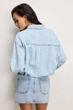 GOOD AMERICAN DENIM SHIRT DRESS | INDIGO795 -GOOD AMERICAN STORE 250226 32 GFD269 I795 A 4570