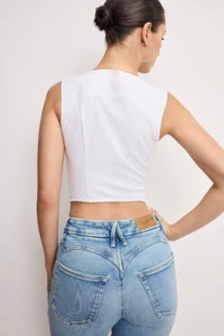 GOOD AMERICAN DOLLY POPLIN BUSTIER | WHITE001 12 GOOD AMERICAN DOLLY POPLIN BUSTIER | WHITE001 -GOOD AMERICAN STORE 250307 14 GWT0358DP W001 A 0092