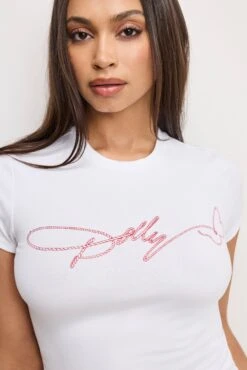 GOOD AMERICAN DOLLY SIGNATURE SUPER STRETCH BABY TEE | WHITE001 12 GOOD AMERICAN DOLLY SIGNATURE SUPER STRETCH BABY TEE | WHITE001 -GOOD AMERICAN STORE 250307 23 GT0681STDP W001 4 0113