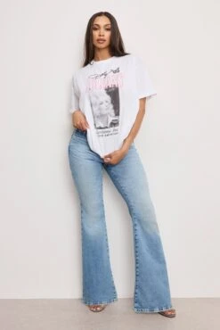 GOOD AMERICAN DOLLY OVERSIZED CONCERT TEE | WHITE001 -GOOD AMERICAN STORE 250307 26 GT0699DP W001 4 0036