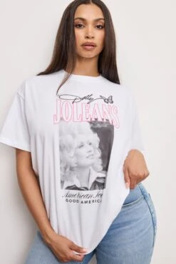 GOOD AMERICAN DOLLY OVERSIZED CONCERT TEE | WHITE001 -GOOD AMERICAN STORE 250307 26 GT0699DP W001 4 0059