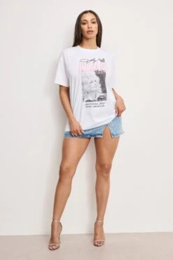 GOOD AMERICAN DOLLY OVERSIZED CONCERT TEE | WHITE001 -GOOD AMERICAN STORE 250307 26 GT0699DP W001 4 0393