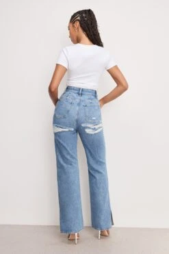 GOOD AMERICAN THE KHLOÉ JEAN | INDIGO714 -GOOD AMERICAN STORE 250320 01 GKHLOSH156VSI I714 A 0171