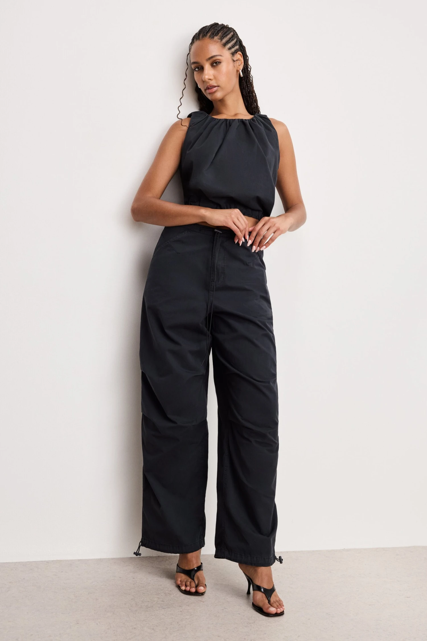 TWILL PARACHUTE PANTS | BLACK001 7 TWILL PARACHUTE PANTS | BLACK001 - Image 5