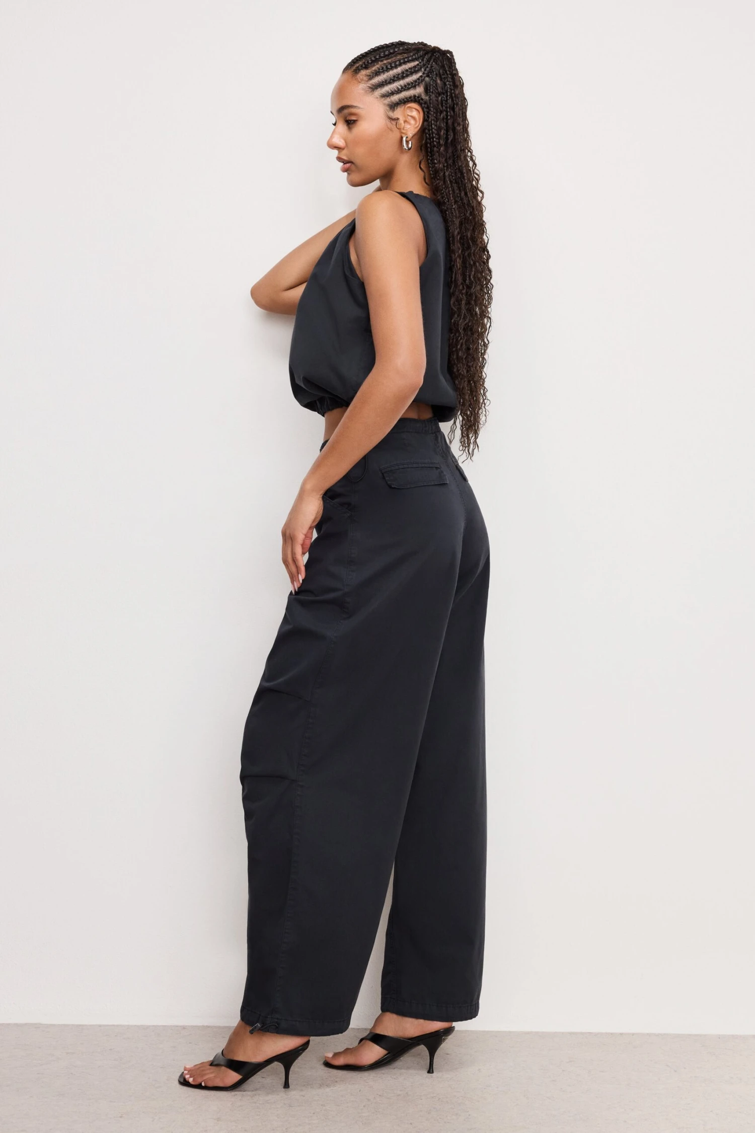 TWILL PARACHUTE PANTS | BLACK001 5 TWILL PARACHUTE PANTS | BLACK001 - Image 3