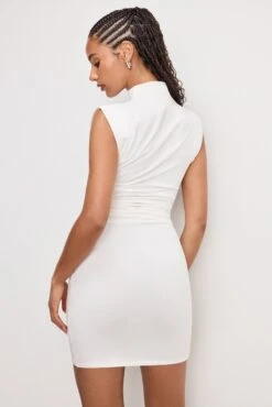 SUPER STRETCH JERSEY MOCK NECK MINI DRESS | CLOUD WHITE 8 SUPER STRETCH JERSEY MOCK NECK MINI DRESS | CLOUD WHITE -GOOD AMERICAN STORE 250320 21 GDK0372 CLW1 A 0120