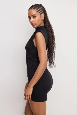 SUPER STRETCH JERSEY MOCK NECK MINI DRESS | BLACK001 -GOOD AMERICAN STORE 250320 34 GDK0372 K001 A 0091