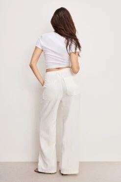 LITE LINEN PANTS | CLOUD WHITE -GOOD AMERICAN STORE 250328 02 GFD227 CLW1 0264
