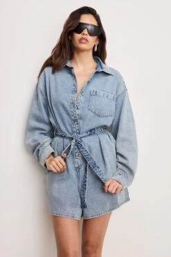 WEIGHTLESS DENIM ROMPER | INDIGO793 -GOOD AMERICAN STORE 250328 05 GFD392 I793 A 0079