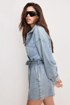 WEIGHTLESS DENIM ROMPER | INDIGO793 -GOOD AMERICAN STORE 250328 05 GFD392 I793 A 0123