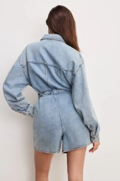 WEIGHTLESS DENIM ROMPER | INDIGO793 -GOOD AMERICAN STORE 250328 05 GFD392 I793 A 0175