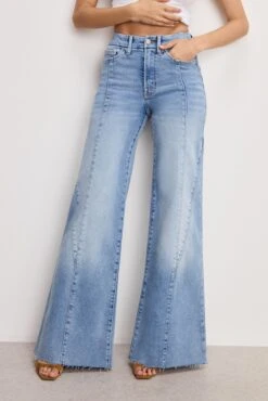 GOOD AMERICAN GOOD WAIST PALAZZO JEANS | INDIGO957 -GOOD AMERICAN STORE 250328 15 GWPMSD15T I957 A 0077