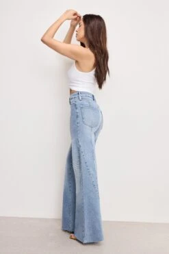 GOOD AMERICAN GOOD WAIST PALAZZO JEANS | INDIGO957 -GOOD AMERICAN STORE 250328 15 GWPMSD15T I957 A 0112