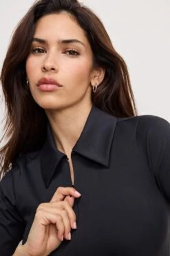 GOOD AMERICAN WEIGHTLESS SCUBA COLLARED BODYSUIT | BLACK001 -GOOD AMERICAN STORE 250328 33 GB0651VN K001 0085