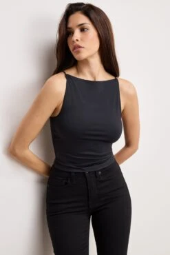 GOOD AMERICAN WEIGHTLESS SCUBA SLEEVELESS TANK | BLACK001