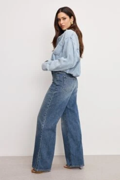 GOOD AMERICAN DENIM SHIRT JUMPSUIT | INDIGO796 -GOOD AMERICAN STORE 250421 07 KEY GDUJUWL024 I796 A 0080