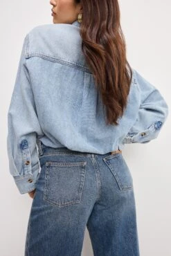 GOOD AMERICAN DENIM SHIRT JUMPSUIT | INDIGO796 -GOOD AMERICAN STORE 250421 07 KEY GDUJUWL024 I796 A 0155
