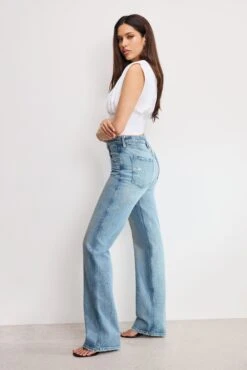 GOOD AMERICAN GOOD COWBOY BOOTCUT JEANS | INDIGO998