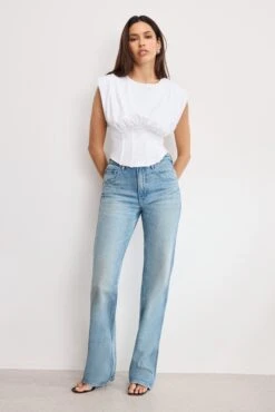 GOOD AMERICAN SLEEVELESS CORSET TOP | WHITE001 -GOOD AMERICAN STORE 250501 07 GT0664 W001 A 0830