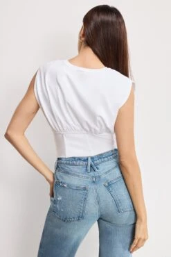 GOOD AMERICAN SLEEVELESS CORSET TOP | WHITE001 -GOOD AMERICAN STORE 250501 07 GT0664 W001 A 0872