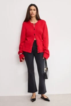 GOOD AMERICAN BUTTON FRONT KNIT CARDIGAN | CHILI001 10 GOOD AMERICAN BUTTON FRONT KNIT CARDIGAN | CHILI001 -GOOD AMERICAN STORE 250501 17 GSK0366 CHI1 A 2372