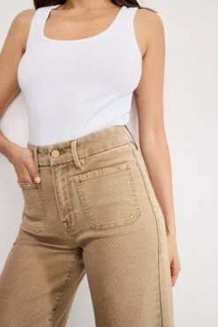 GOOD AMERICAN PALAZZO CROPPED PANTS | GOOD KHAKI001 14 GOOD AMERICAN PALAZZO CROPPED PANTS | GOOD KHAKI001 -GOOD AMERICAN STORE 250501 25 GFD430 GK01 A 4060