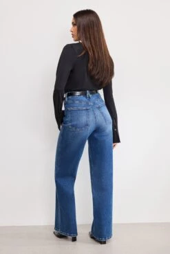 GOOD AMERICAN SOFT TECH GOOD SKATE WIDE LEG JEANS | INDIGO891 -GOOD AMERICAN STORE 250501 39 GSKA960002 I891 A 5041
