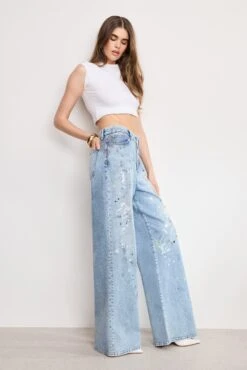 GOOD AMERICAN GOOD EASE JEANS | INDIGO1002 -GOOD AMERICAN STORE 250513 01 GEASPSPL024S I1002 A 0105