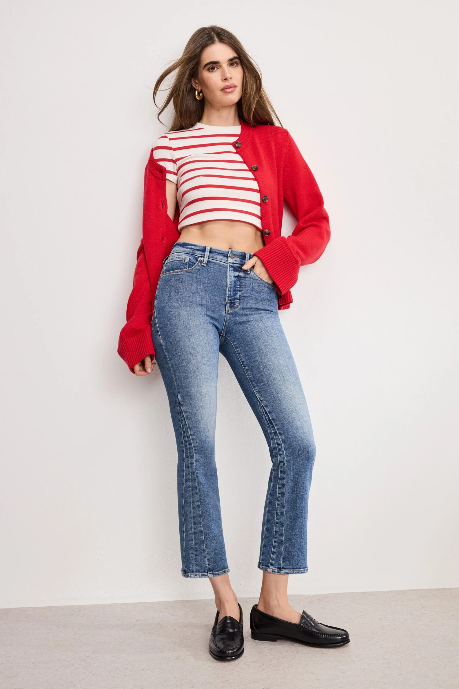 GOOD AMERICAN GOOD LEGS CROPPED MINI BOOT JEANS | INDIGO917 3 GOOD AMERICAN GOOD LEGS CROPPED MINI BOOT JEANS | INDIGO917