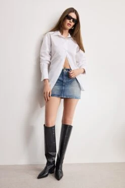 GOOD AMERICAN POPLIN TIE BACK SHIRT | WHITE001 -GOOD AMERICAN STORE 250513 14 KEY GWT0347 W001 A 1589