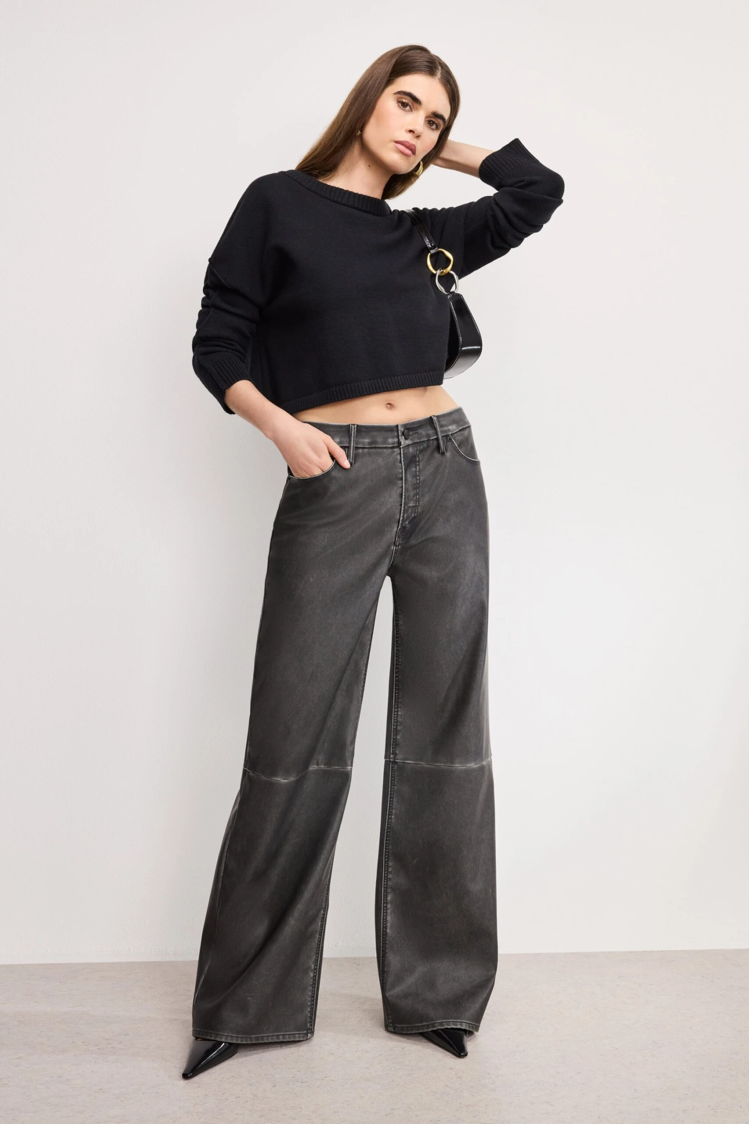 GOOD AMERICAN COZY KNIT CREW NECK | BLACK001 7 GOOD AMERICAN COZY KNIT CREW NECK | BLACK001 - Image 5