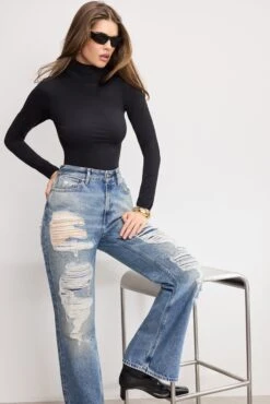 GOOD AMERICAN THE KHLOÉ JEAN | INDIGO1067 -GOOD AMERICAN STORE 250513 23 KEY GKHLOSH156VSI I1067 A 2706