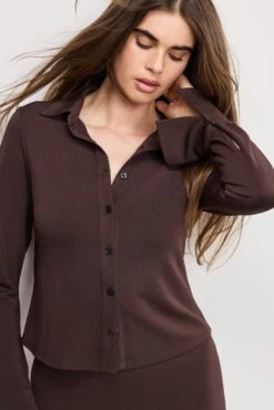 GOOD AMERICAN MATTE JERSEY LONG SLEEVE TOP | BARK003 10 GOOD AMERICAN MATTE JERSEY LONG SLEEVE TOP | BARK003 -GOOD AMERICAN STORE 250513 33 GT0645 BK03 A 4171