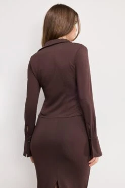 GOOD AMERICAN MATTE JERSEY LONG SLEEVE TOP | BARK003 11 GOOD AMERICAN MATTE JERSEY LONG SLEEVE TOP | BARK003 -GOOD AMERICAN STORE 250513 33 GT0645 BK03 A 4198