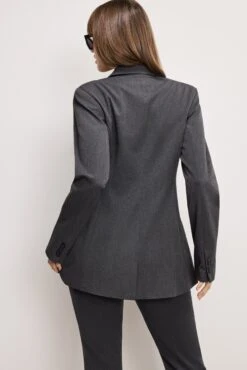 GOOD AMERICAN ESSENTIAL SUITING SCULPTED BLAZER | DARK HEATHER GRAY -GOOD AMERICAN STORE 250604 17 KEY GJK0182 DHGR A 1813