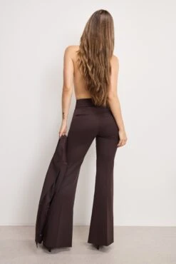 GOOD AMERICAN ESSENTIAL SUITING FLARE TROUSERS | DARK CHOCOLATE -GOOD AMERICAN STORE 250604 21 GWB0207 DCHC A 2642