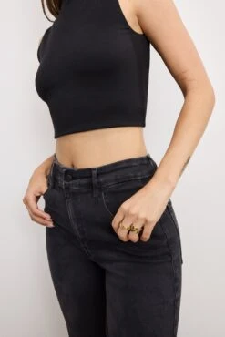 GOOD AMERICAN SOFT TECH GOOD TRUE STRAIGHT JEANS | BLACK343 -GOOD AMERICAN STORE 250604 24 GNST960BT K343 A 3146