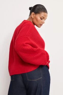 GOOD AMERICAN CHUNKY KNIT MOCK NECK SWEATER | CHILI001 -GOOD AMERICAN STORE 250710 26 GSK0358 CHI1 3324