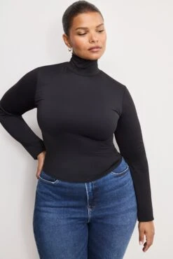 GOOD AMERICAN WEIGHTLESS SCUBA TURTLENECK | BLACK001 -GOOD AMERICAN STORE 250710 45 GT0643 K001 5336