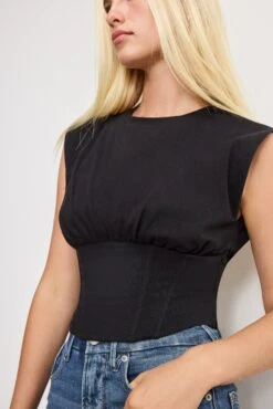 GOOD AMERICAN SLEEVELESS CORSET TOP | BLACK001 13 GOOD AMERICAN SLEEVELESS CORSET TOP | BLACK001 -GOOD AMERICAN STORE 250711 03 GT0664 K001 A 0354