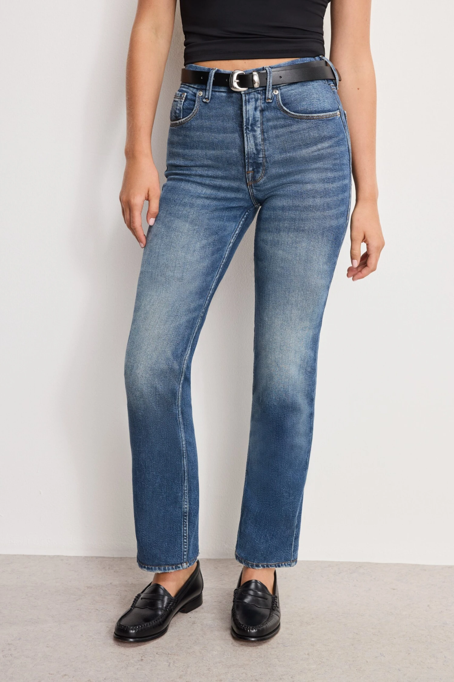 GOOD AMERICAN GOOD ICON STRAIGHT ANKLE JEANS | INDIGO1082 5 GOOD AMERICAN GOOD ICON STRAIGHT ANKLE JEANS | INDIGO1082 - Image 3