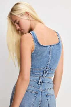 GOOD AMERICAN REWORKED DENIM VEST | INDIGO1083 11 GOOD AMERICAN REWORKED DENIM VEST | INDIGO1083 -GOOD AMERICAN STORE 250711 05 GFD335 I1083 A 0653