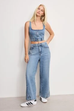 GOOD AMERICAN REWORKED WIDE LEG JEANS | INDIGO1083 -GOOD AMERICAN STORE 250711 06 GFD338 I1083 0700