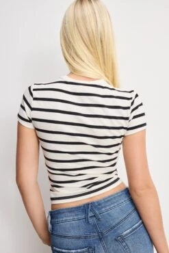 GOOD AMERICAN SUPER STRETCH BABY TEE | BLACK & ECRU WIDE STRIPE -GOOD AMERICAN STORE 250711 07 GT0701 BCWS A 1002 f19eac74 cb8e 4bb0 ba64 dbf879450f72