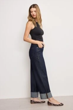 GOOD AMERICAN GOOD LOW RISE BAGGY CUFFED JEANS | INDIGO1006 -GOOD AMERICAN STORE 250714 06 GSTBAG024001 I1006 0981